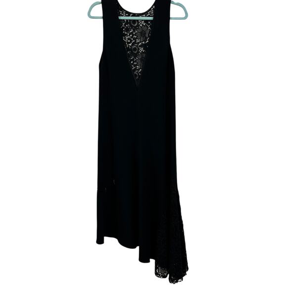 Tibi Open-Back Asymmetric Guipure Lace-Paneled Embellished Crepe Midi Dress - Picture 6 of 10